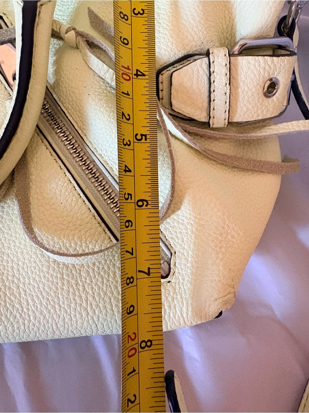 Rebecca Minkoff Leather Fringe Moto Satchel in Honey Dew - Picture 5 of 10